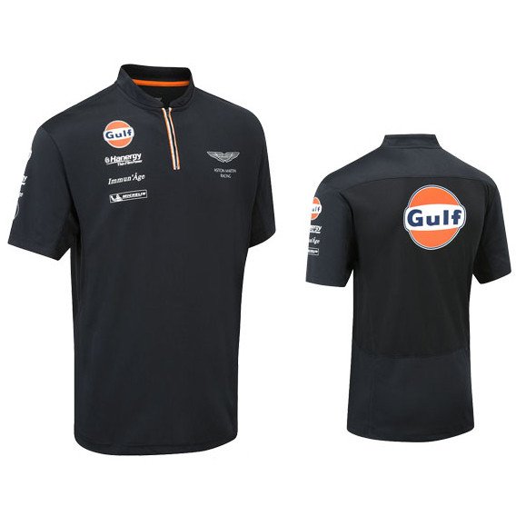 ASTON MARTIN RACING GULF TEAM MENS POLO SHIRT - LE MANS ENDURANCE Official Aston Martin Racing Licensed Product